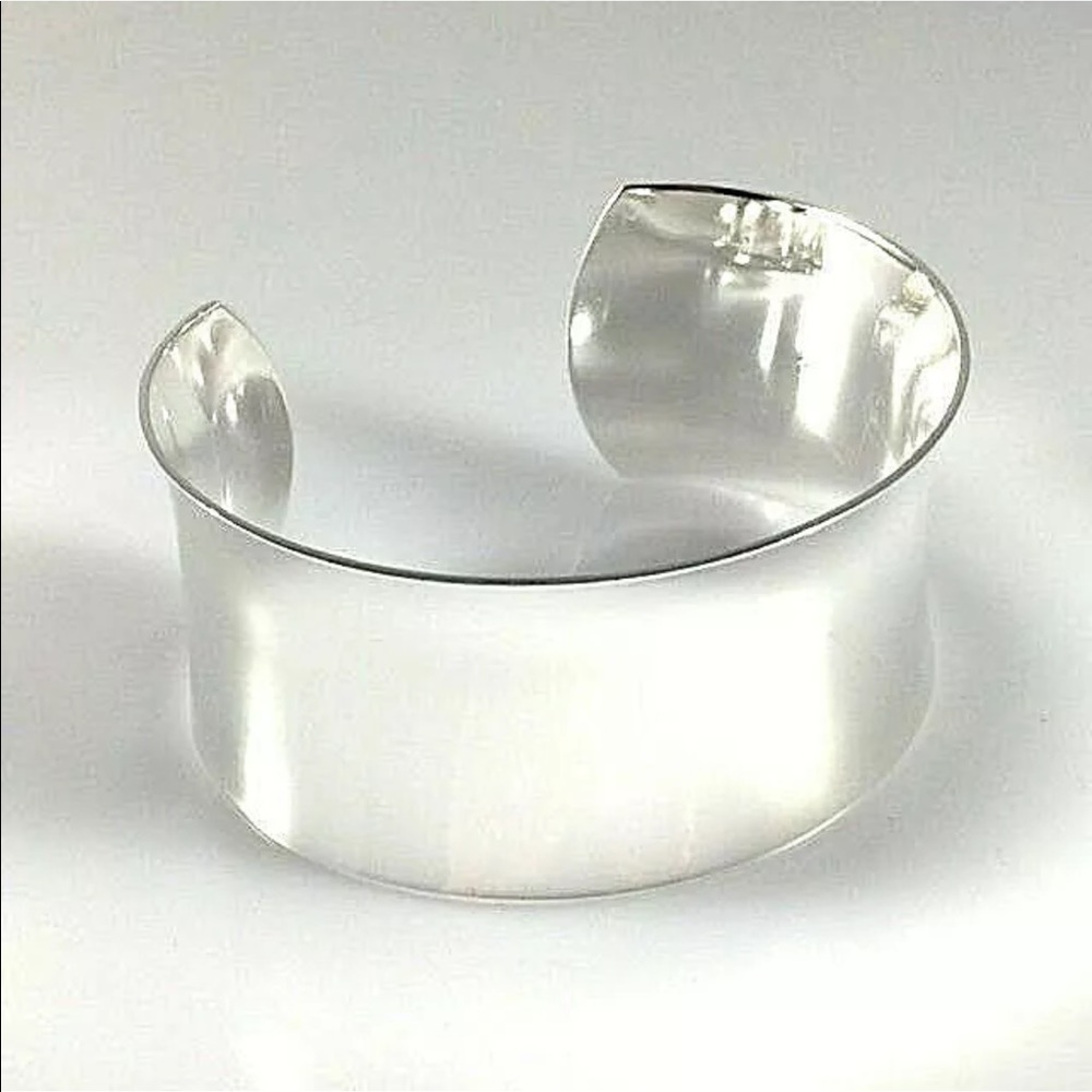 Silver wide cuff bracelet - Picture 5 of 6